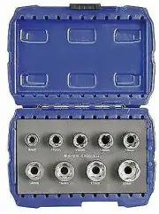 Bordo Impact 9 Piece Bolt Extractor Socket Set - 3/8" Square Drive