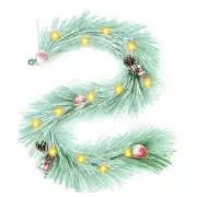 Christmas Garland with Lights, 6FT Artificial Snowflake Garland Light Green