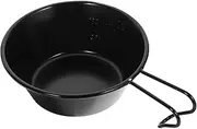 MOBUTOFU Portable Stainless Steel Camping Bowl Handle Easy to Carry Outdoor Soup Bowl for Camping Hiking Picnics