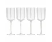 Ladelle Stripe Set of 4 Wine Glasses - White