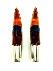 PEUGEOT 404 Tail Light Set Assembly Lens Chrome Base Left and Right NEW #959-2 (for: Peugeot)