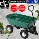 Gardeon Garden Dump Cart 270kg Hand Trailer Trolley Wagon Wheelbarrow Pull 75L