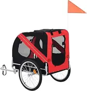 Bike Dog Trailer, Outdoor Foldable Pet Bicycle Trailer, Oxford Fabric Suspension Design Bike Trailer Steel Frame for Strolling Jogging
