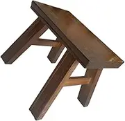 Yardenfun Multi-Purpose Wooden Bench Boys and Girls Stool Adult Step Stool Kitchen Bathroom Vintage Footstool