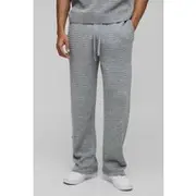 Mens Grey Regular Fit Knitted Jogger