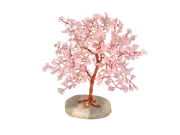 Crystal Chips Tree With Agate Slice Base Rose Quartz Ornaments Money Tree