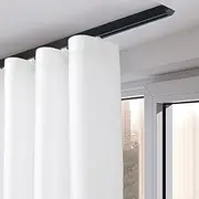 Ceiling Track for Curtains, Room Divider Curtain Rod, Aluminum Curtain Rails, for Living Room Bed Room Closet RV Camper, 1m, 2m, 3m, 4m (Color : Black, Size : 2m/6.6ft)