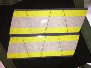 FIREFIGHTER HELMET TETS 8 PACK TETRAHEDRONS FIRE HELMET STICKER -YELLOW/W STRIPE