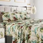 Tribeca Living Queen Bed Sheet Set, 300 Thread Count Soft Cotton Sateen, Flor...