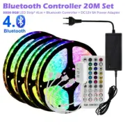 Rgb 20Meters Led Light Strip Remote Power Supply Waterproof For Exterior Garden