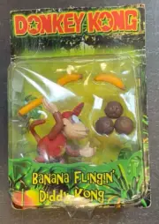 1999 Donkey Kong Banana Flingin' Diddy Kong Action Figure Toy Sealed