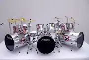 Miniature Drum Set Kit Ludwig Triple Bass Drum Eric Carr Replica 1/6