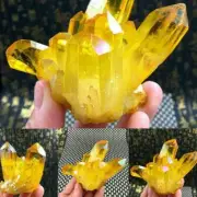 Natural Citrine Crystal Quartz Cluster Gem Stone Healing Yellow Specimen NEWN