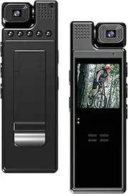 4K UHD Body Camera with o and Video Recording 180°Lens Rotatable 6 Hour Battery Video Camera with 1.3in TFT Screen Night Vision Motion Detection for Daily