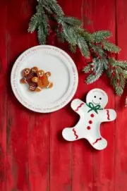 Mud Pie Home TASTES LIKE CHRISTMAS Circa Gingerbread Shape Serving Tray 2 pc Set