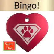 Custom Engraved Dog Tags Personalized Dog Collar Pet Tags Engraved RED SUPER DOG