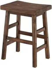 Pomona 26 In. Solid Natural Wood Counter Height Bar Stool, Industrial Farmhouse