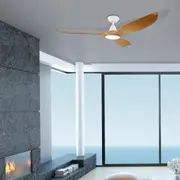 60" Noosa DC Ceiling Fan in Bamboo, Teak, Dark Natural w/ Light 204231, 204232, 204233 Eglo Lighting