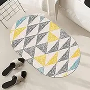 Oval Carpet，Nordic Design Washable Bedroom Living Room Sofa Chair Playroom Bedside Non-Slip Decor Soft Area Rugs 130x160cm Easy to Clean Home(3ft×5.2ft/90×160cm)