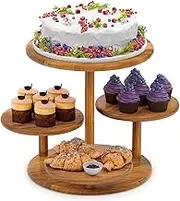 Cozioz 4-Tier Wooden Cupcake Tower Stand for 50 Cupcakes, Farmhouse-Style Tiered Tray Display for Birthdays, Graduations, and Events