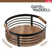 DAVIS & WADDELL EASY ROTATING STORAGE BASKET Acacia Wood/Metal Black