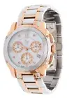 GC GUESS COLLECTION 2 TONE ROSE GOLD,SILVER+MOP,CHRONO,DIAMOND WATCH A57102M1