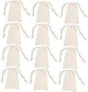 JECOMPRIS 50pcs Beige Convenient Drawstring Headphone Bag Fabric Drawstring Backpack Small Candy Bags Small Drawstring Pouch