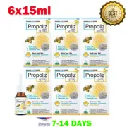 6x Propoliz Mouth & Throat Spray 15ml Concentrated Brazilian Green Propolis 100%