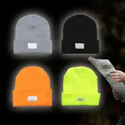 Unisex Battery Operated LED Beanie Winter Warm Knit Hat Head Light HeadlampTorch