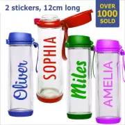 Personalized Water Bottle Kids Name Stickers Labels Gym Drink Lunch Box School