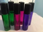 600 colored Stainless Steel Metal Roll on Glass Bottles Roller Ball 10ml 100 kit