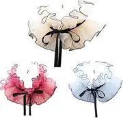 HEYXI Victorian Vintage Organza Agaric Stand Fake Collar Cosplay Neck Ruff