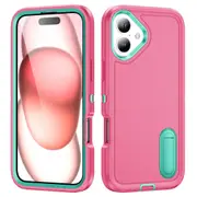 MCC Shockproof iPhone 16 Case Cover Heavy Duty with Stand Apple iPhone16 [Magenta+Light Blue]