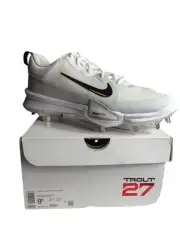 Nike Force Zoom Trout 9 Pro Mens Size 9.5 Metal Baseball Cleats White FB2907-100