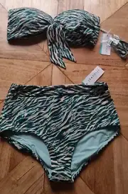 Seafolly - Womens Wild at Heart High Waisted Bikini Set/Swim - Size 14 AUS/10 US