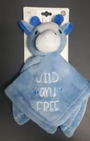 New Elle & Jaye Wild and Free Blue Giraffe Security Blanket Lovey 12" x 12"