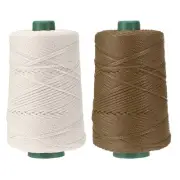 2 Pcs Polyester Macrame Cord 3mm x 219 Yards Macrame Cords - (Beige/Light Khaki)