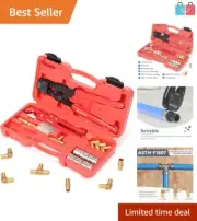 Complete iCrimp PEX Pipe Clamp Tool Kit - Cinch Crimper for 3/8'' to 1'' Size