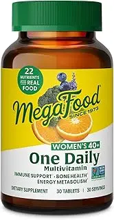 MegaFood Women's 40+ One Daily Multivitamin for Women with Vitamin B12, Vitamin B6, Vitamin C, Vitamin D, Zinc & Iron â€“ Plus Real Food - Immune Support - Bone Health - Non-GMO - Vegetarian - 30 Tabs