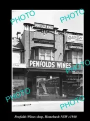 OLD LARGE HISTORIC PHOTO OF THE PENFOLDS WINES SHOP HOMEBUSH NSW c1940