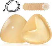 [YODOOLTLY] Sticky Bra Inserts Push Up - Double Sided Adhesive Breast Pads,Breast Enhancers for Bikini Bathing Suit Sports Bra with Nippple Covers, Nude