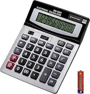 [YEBMoo] 12 Digit Desktop Calculator with Large LCD Display and Sensitive Button, Dual Solar Power and Battery, Standard Function for Office (YE1200v)