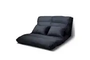 Artiss Floor Lounge Sofa Bed 2-seater Charcoal Suede