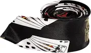 [VALICLUD] Poker Pattern Necktie for Men Decorative Tie with Delicate Workmanship Skin Friendly and Breathable Material for Parties Holidays and Everyday Use