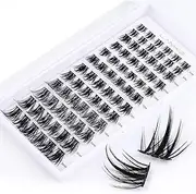 LANKIZ DIY lash Extensions Wispy,Lash Clusters D Curl Individual Lash Extensions,72 Clusters D Curl , Soft and Lightweight 8-16mm Mix Resuale Wide Band+Mix Style Cluster Lashes for Home use (Juliet-D-Curl)