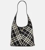 [Burberry] Burberry Check Small canvas tote bag One Size black
