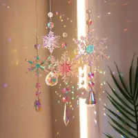 在飛比找蝦皮購物優惠-聖誕水晶彩虹陽光捕集器雪花牆窗陽光捕集器掛飾
