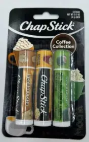 COFFEE COLLECTION LIP BALM 3 pack - Lot Of 6 - 18 Lip Balms -Fast Ship-CHAPSTICK