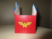 NEW! Hand painted Wonder Woman night light, red, blue, yellow, and white