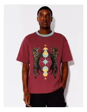 [Kenji] Kurtis Knit All Gender Short Sleeve Tee in Burgundy